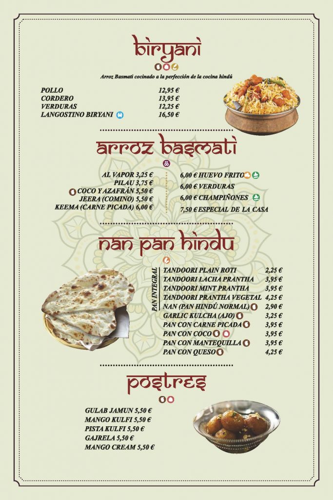 AROMAS DE LA INDIA MENU ESPANOL Pagina 06